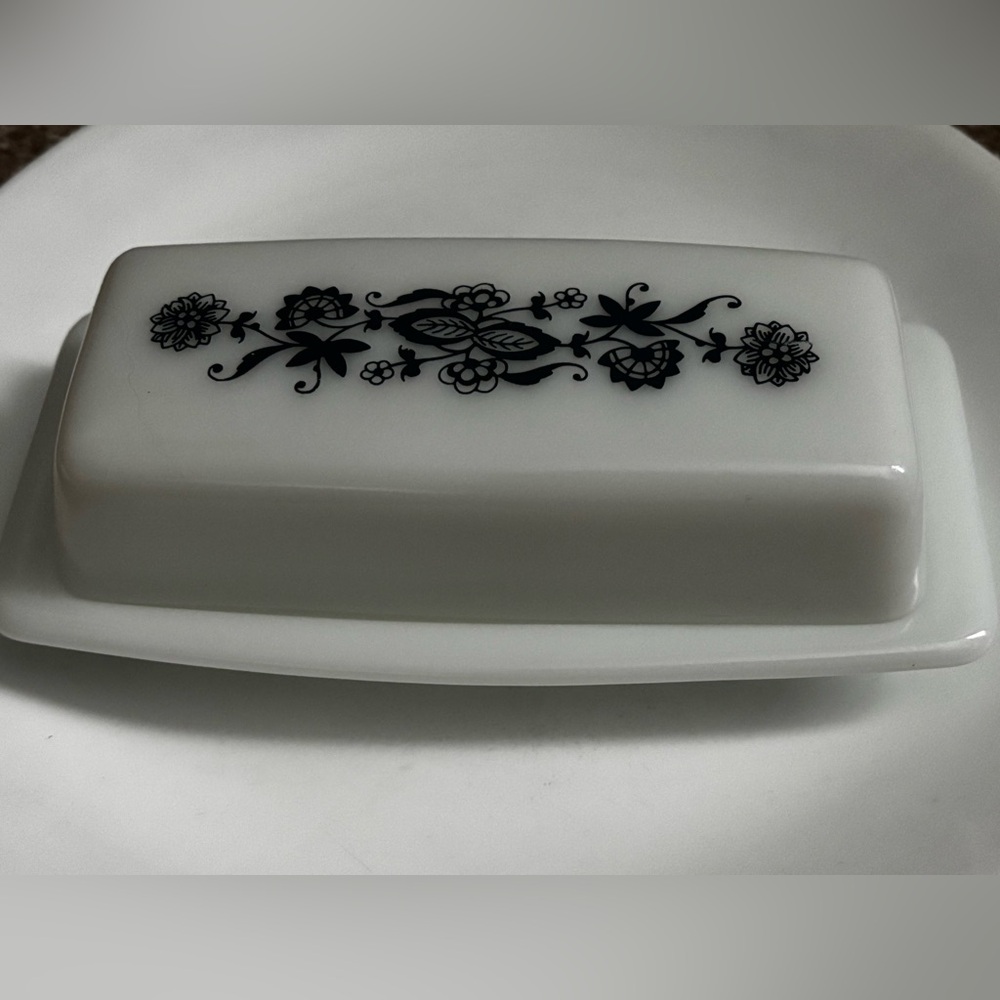 Old Town Blue Pyrex Butter Dish Vintage